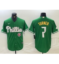 men philadelphia phillies 7 trea turner green 2024 city connect stitched jersey II