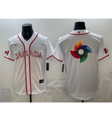 Men Canada Baseball White 2026 World Baseball Classic Big Logo Home Stadium Stitched Jersey