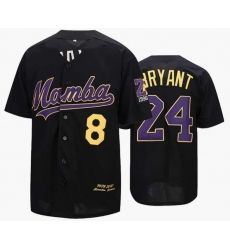 Youth Mamba 8 24 Kobe Bryant Black Base Ball Jersey