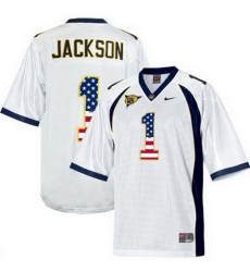 California Golden Bears 1 DeSean Jackson White USA Flag College Football Jersey