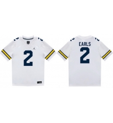 Men Michigan Wolverines  2 Shamari Earls White Stitched Baseball Jersey