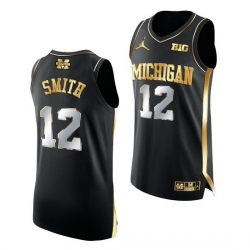 Michigan Wolverines Mike Smith 2021 March Madness Golden Authentic Black Jersey