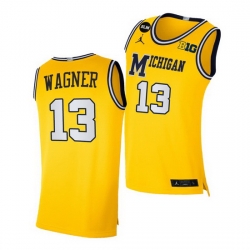 Michigan Wolverines Moritz Wagner Yellow Blm Social Justice Jersey