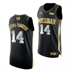 Michigan Wolverines Rico Ozuna Harrison 2021 March Madness Golden Authentic Black Jersey