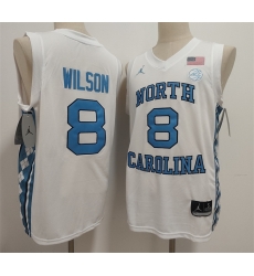 Men North Carolina Tar Heels 8 Caleb Wilson White Limited College Stitched Jersey Men North Carolina Tar Heels 8 Caleb Wilson White Limited College Stitched Jersey