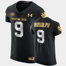 Men Notre Dame Fighting Irish Kyle Rudolph Golden Edition Black Authentic Jersey