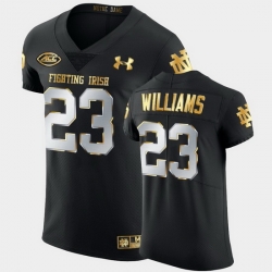 Men Notre Dame Fighting Irish Kyren Williams Golden Edition Black Authentic Jersey