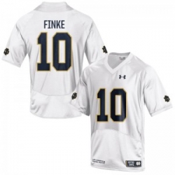 Men Under Armour 10 Replica White Chris Finke Notre Dame Fighting Irish Alumni Football Jersey