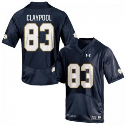 Men Under Armour 83 Replica Navy Blue Chase Claypool Notre Dame Fighting Irish Alumni Football Jersey