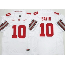 Men Ohio State Buckeyes  10 Julian Sayin White 2026 F U S E  Limited Stitched Jersey
