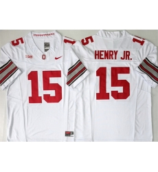 Men Ohio State Buckeyes  15 Chris Henry Jr White 2026 F U S E  Limited Stitched Jersey