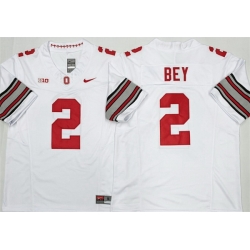Men Ohio State Buckeyes  2 Legend Bey White 2026 F U S E  Limited Stitched Jersey