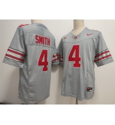 Men Ohio State Buckeyes  4 Jeremiah Smith Grey F U S E  Limited Stitched Jersey