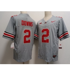 Men Ohio State Buckeyes Caleb Downs #2 Gray F U S E Stitched NCAA Football Jersey