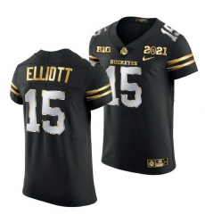 Ohio State Buckeyes Ezekiel Elliott Black 2021 College Football Playoff Championship Golden Authentic Jersey