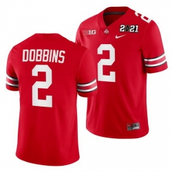 Ohio State Buckeyes J.K. Dobbins Scarlet 2021 Sugar Bowl Champions College Football Playoff College Football Playoff Jersey