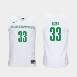 Men Oregon Ducks Francis Okoro White Elite Authentic Performance College Basketball Jersey