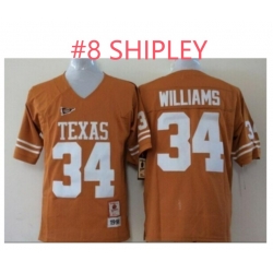 Men Texas Longhorns #8 Jordan SHIPLEY Orange College Stitched Jersey