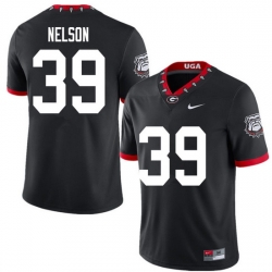 2020 Men #39 Hugh Nelson Georgia Bulldogs Mascot 100th Anniversary College Football Jerseys Sale-Bla