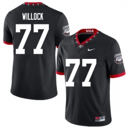 2020 Men #77 Devin Willock Georgia Bulldogs Mascot 100th Anniversary College Football Jerseys Sale-B