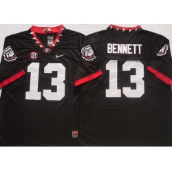 Men #13 Stetson Bennett Georgia Bulldogs Mascot 100th Anniversary College Football Jerseys Black