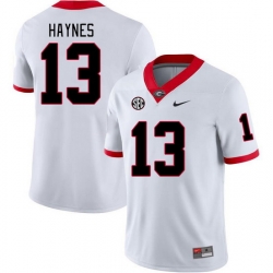 Men #13 Zeed Haynes Georgia Bulldogs College Football Jerseys Stitched-White