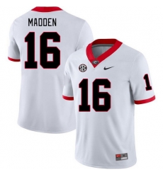 Men #16 C.J. Madden Georgia Bulldogs College Football Jerseys Stitched-White