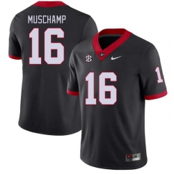 Men #16 Jackson Muschamp Georgia Bulldogs College Football Jerseys Stitched-Black