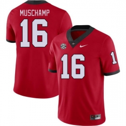 Men #16 Jackson Muschamp Georgia Bulldogs College Football Jerseys Stitched-Red