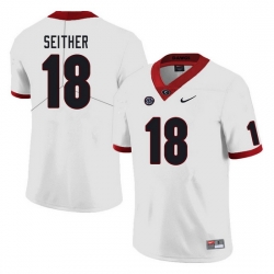 Men #18 Brett Seither Georgia Bulldogs College Football Jerseys Sale-White