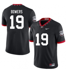 Men #19 Brock Bowers Georgia Bulldogs 100th Anniversary College Football Jerseys Sale-100th Black