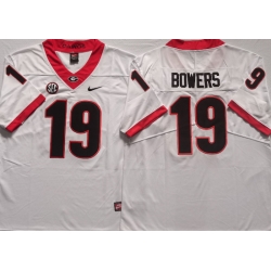 Men #19 Brock Bowers Georgia Bulldogs College Football Jerseys Sale-White