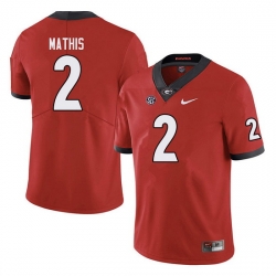 Men #2 D'Wan Mathis Georgia Bulldogs College Football Jerseys red