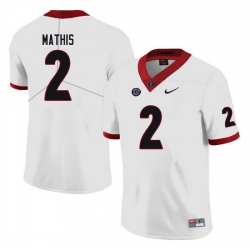 Men #2 D'Wan Mathis Georgia Bulldogs College Football Jerseys white