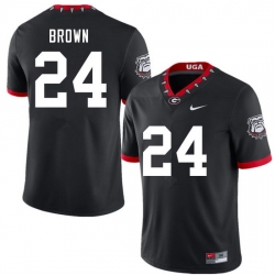 Men #24 Matthew Brown Georgia Bulldogs 100th Anniversary College Football Jerseys Sale-100th Black