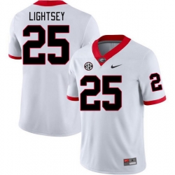 Men #25 E.J. Lightsey Georgia Bulldogs College Football Jerseys Stitched-White