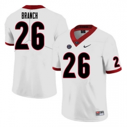 Men #26 Daran Branch Georgia Bulldogs College Football Jerseys Sale-White