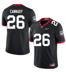 Men #26 Jehlen Cannady Georgia Bulldogs College Football Jerseys Sale-100th Anniversary