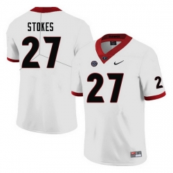 Men #27 Eric Stokes Georgia Bulldogs College Football Jerseys-White