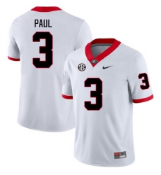 Men #3 Andrew Paul Georgia Bulldogs College Football Jerseys Stitched-White