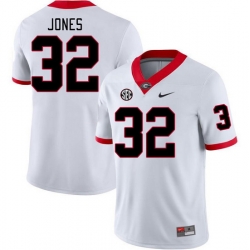 Men #32 Cash Jones Georgia Bulldogs College Football Jerseys Stitched-White