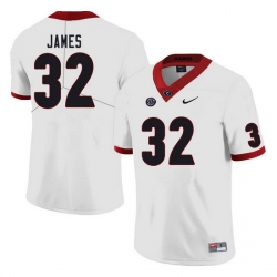 Men #32 Ty James Georgia Bulldogs College Football Jerseys Sale-White