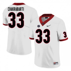 Men #33 Kaustov Chakrabarti Georgia Bulldogs College Football Jerseys Sale-White