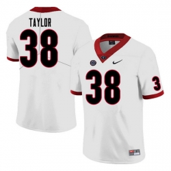 Men #38 Patrick Taylor Georgia Bulldogs College Football Jerseys Sale-White