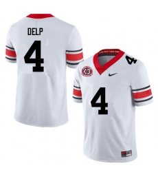 Men #4 Oscar Delp Georgia Bulldogs College Football Jerseys Sale-40th Anniversary