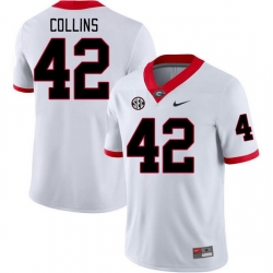 Men #42 Graham Collins Georgia Bulldogs College Football Jerseys white