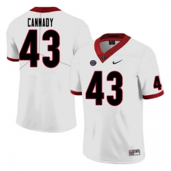 Men #43 Jehlen Cannady Georgia Bulldogs College Football Jerseys Sale-White