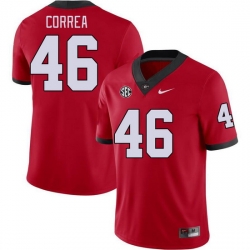 Men #46 Andrew Correa Georgia Bulldogs College Football Jerseys Stitched-Red