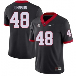 Men #48 Cooper Johnson Georgia Bulldogs College Football Jerseys Stitched-Black