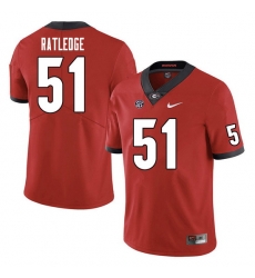 Men #51 Tate Ratledge Georgia Bulldogs College Football Jerseys Sale-Red